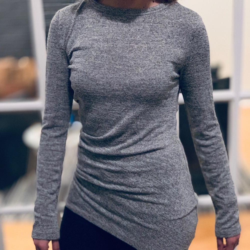 T Alexander Wang Marled Jersey Long Sleeve Tee